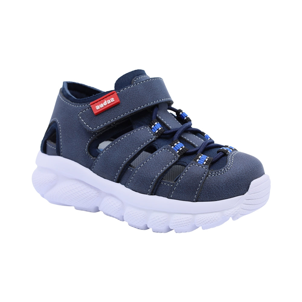 Sandalias Audaz para niño en sintético azul waffle con tira de contacto