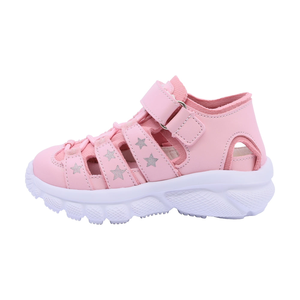 Sandalias Coqueta para niña en sintético rosa waffle con tira de contacto