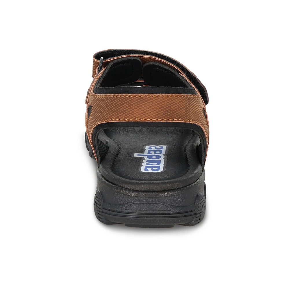 Sandalia Audaz para niño en sintético cafe claro Tapiocca con doble de tira de contacto