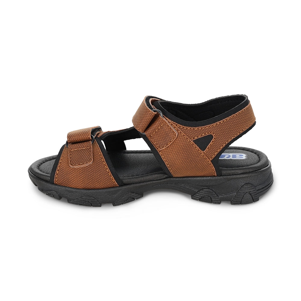 Sandalia Audaz para niño en sintético cafe claro Tapiocca con doble de tira de contacto