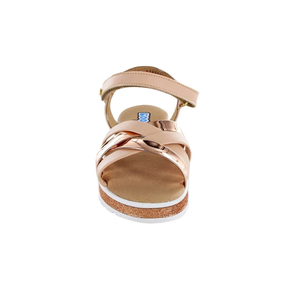 Sandalias Coqueta para niña en sintético beige Casandra con ajuste seguro
