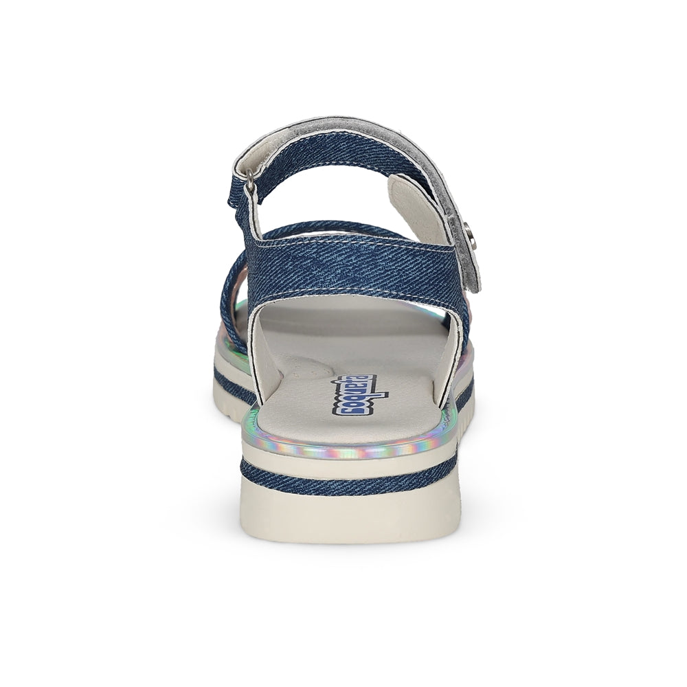 Sandalia Coqueta para niña en sintético azul Valentina con tira de contacto