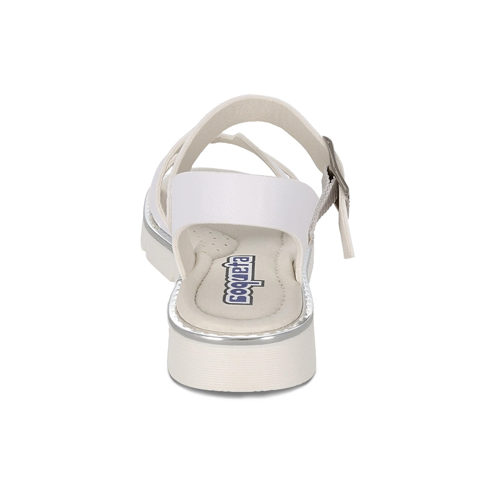 Sandalia Coqueta para niña en sintético blanco Duna con hebilla