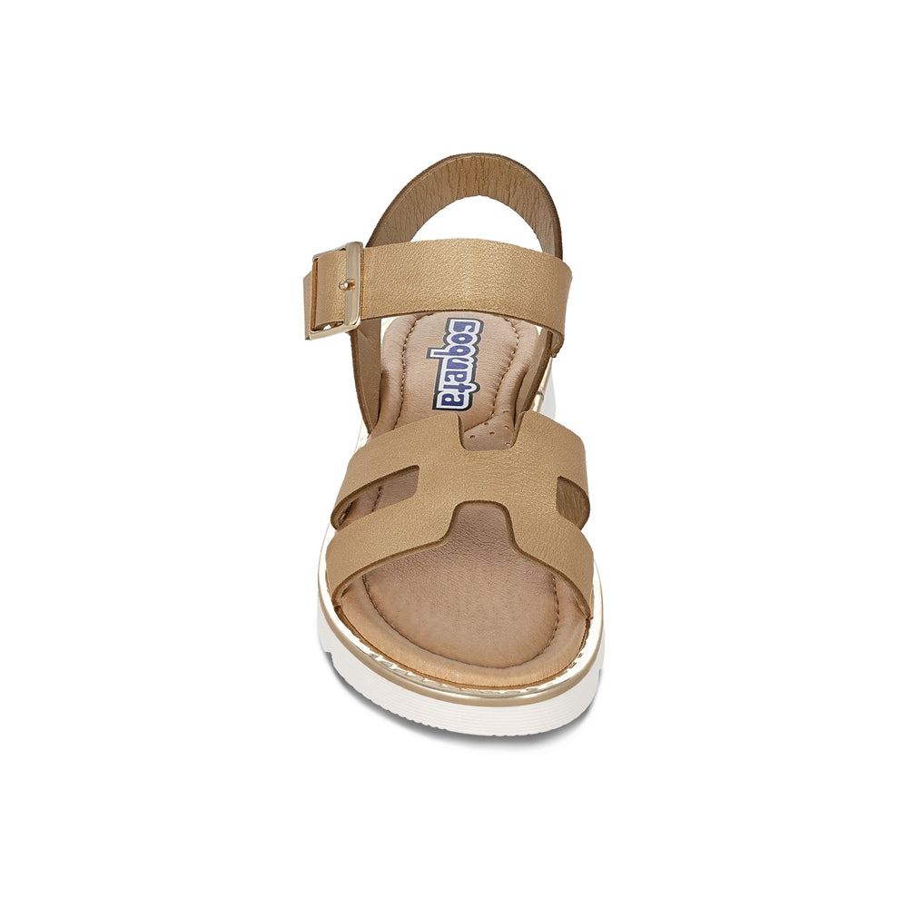 Sandalia Coqueta para niña en sintético oro Duna con hebilla