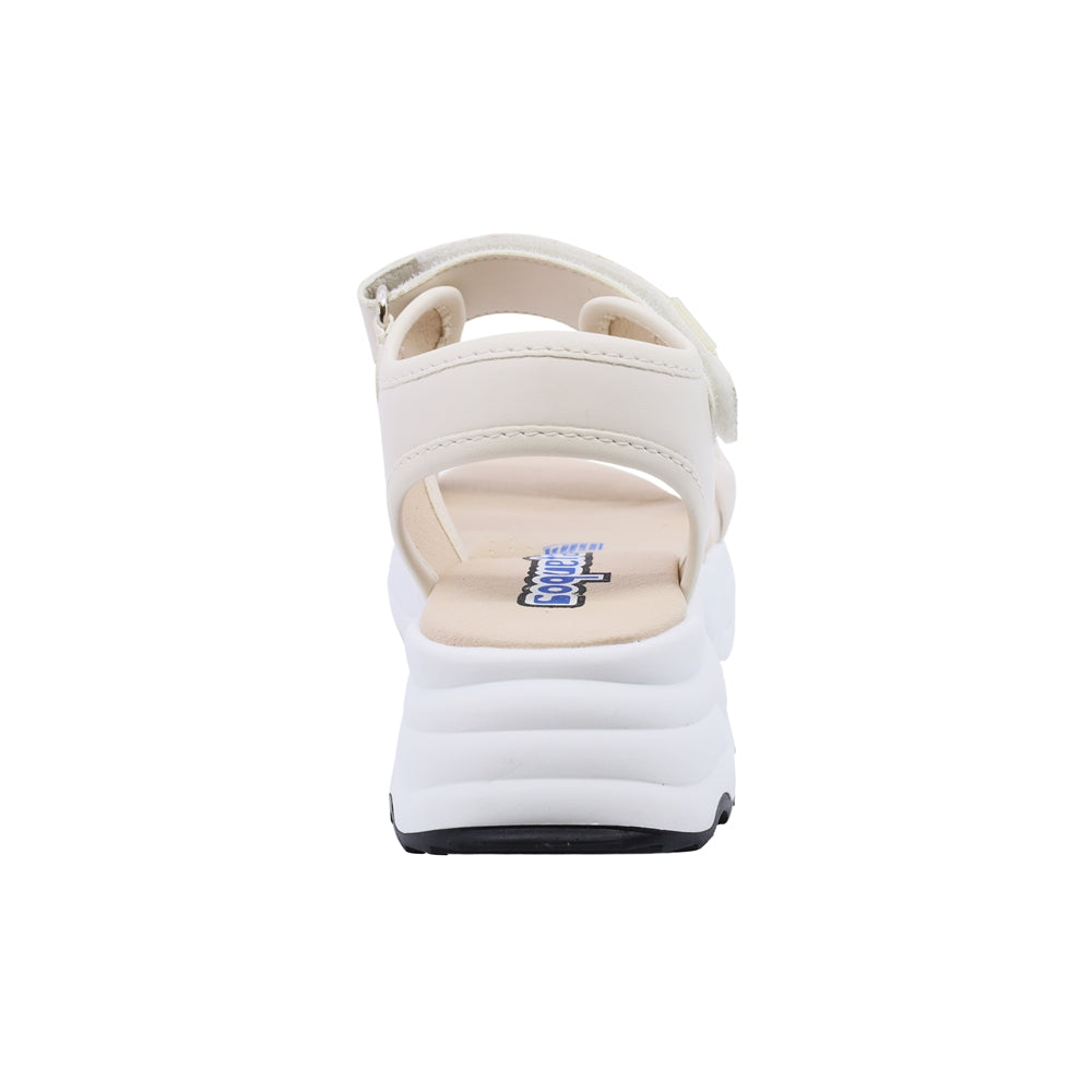 Sandalia Coqueta para niña en sintético blanco Salim con tira de contacto.