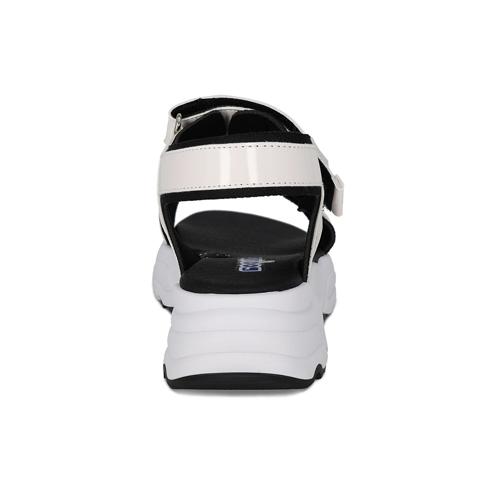 Sandalia Coqueta para niña en charol blanco Salim con tira de contacto