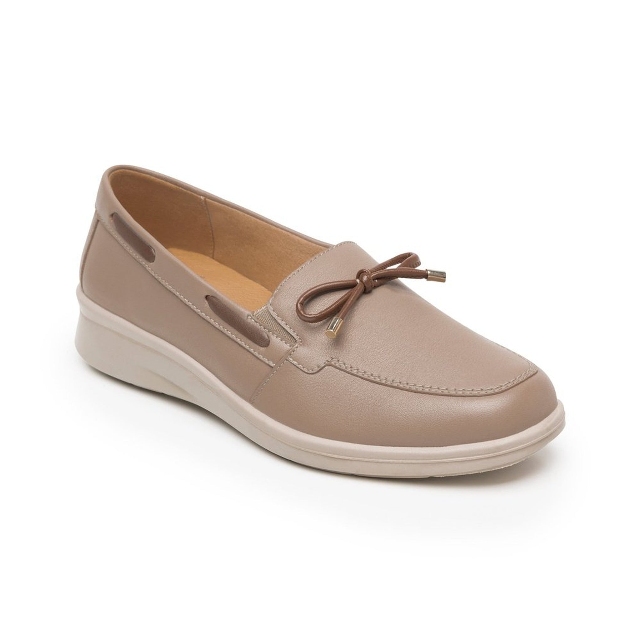 Mocasines Mujer Flexi 124505 Taupe Detalle Hebilla Confort