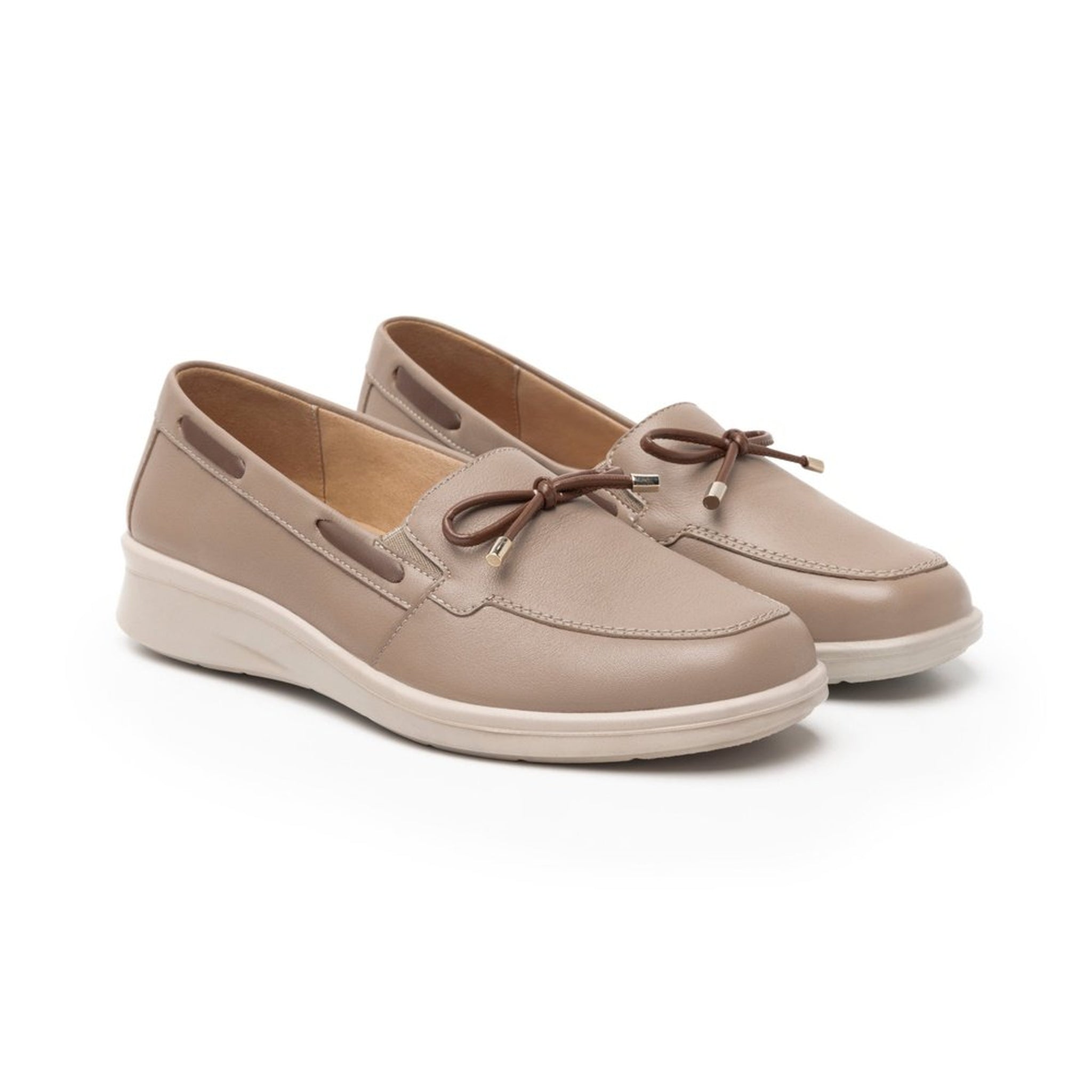 Mocasines Mujer Flexi 124505 Taupe Detalle Hebilla Confort