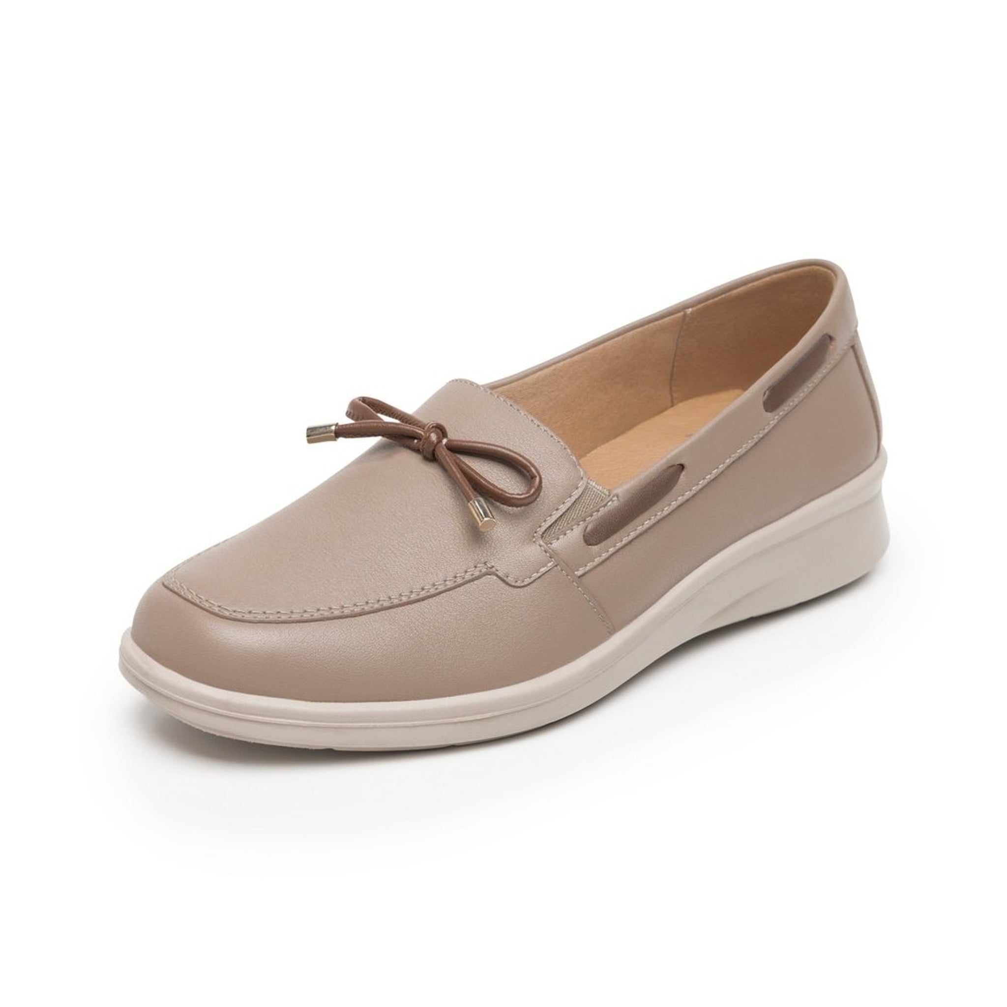 Mocasines Mujer Flexi 124505 Taupe Detalle Hebilla Confort