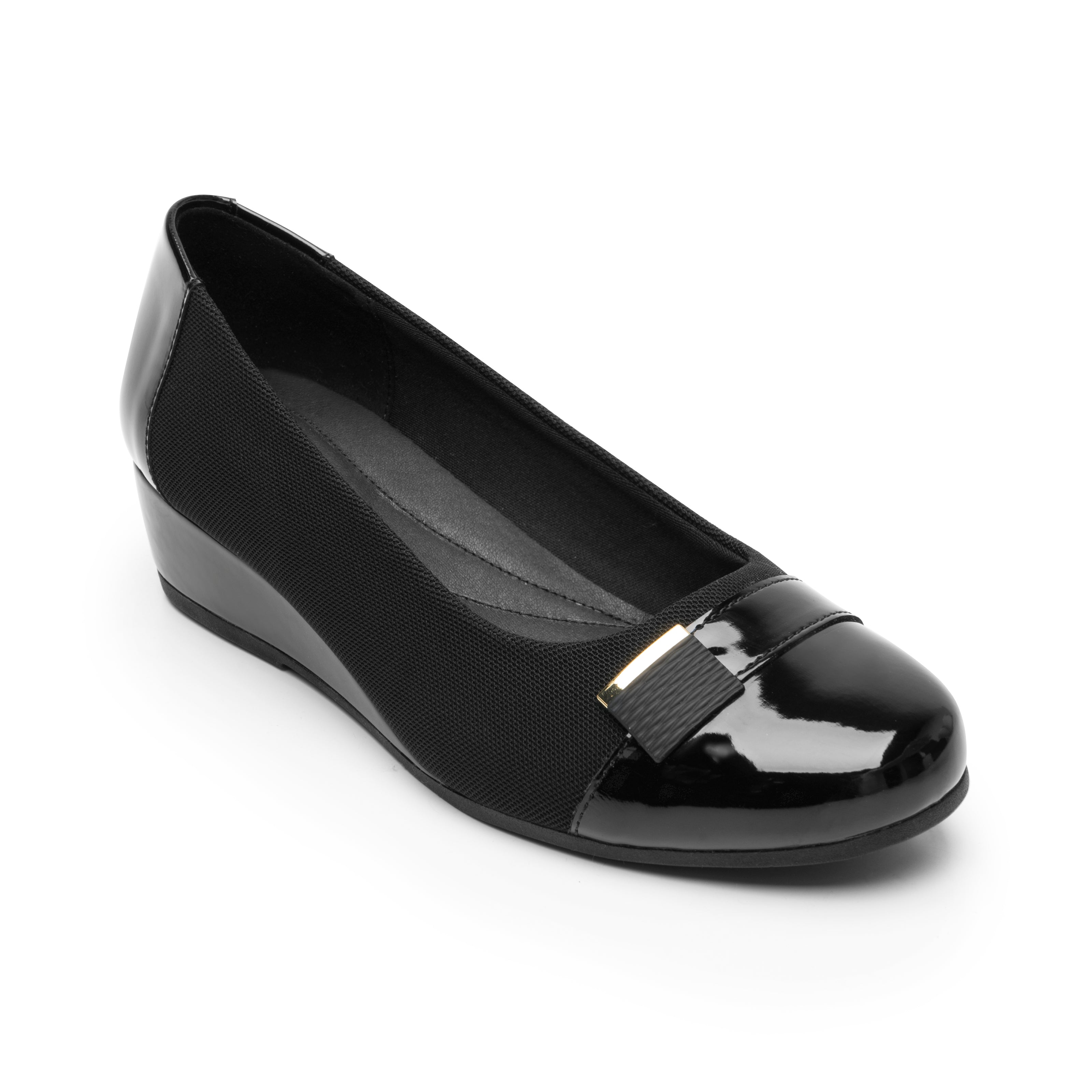 Zapato Balerina Cuña Para Dama Flexi 127004 Negro