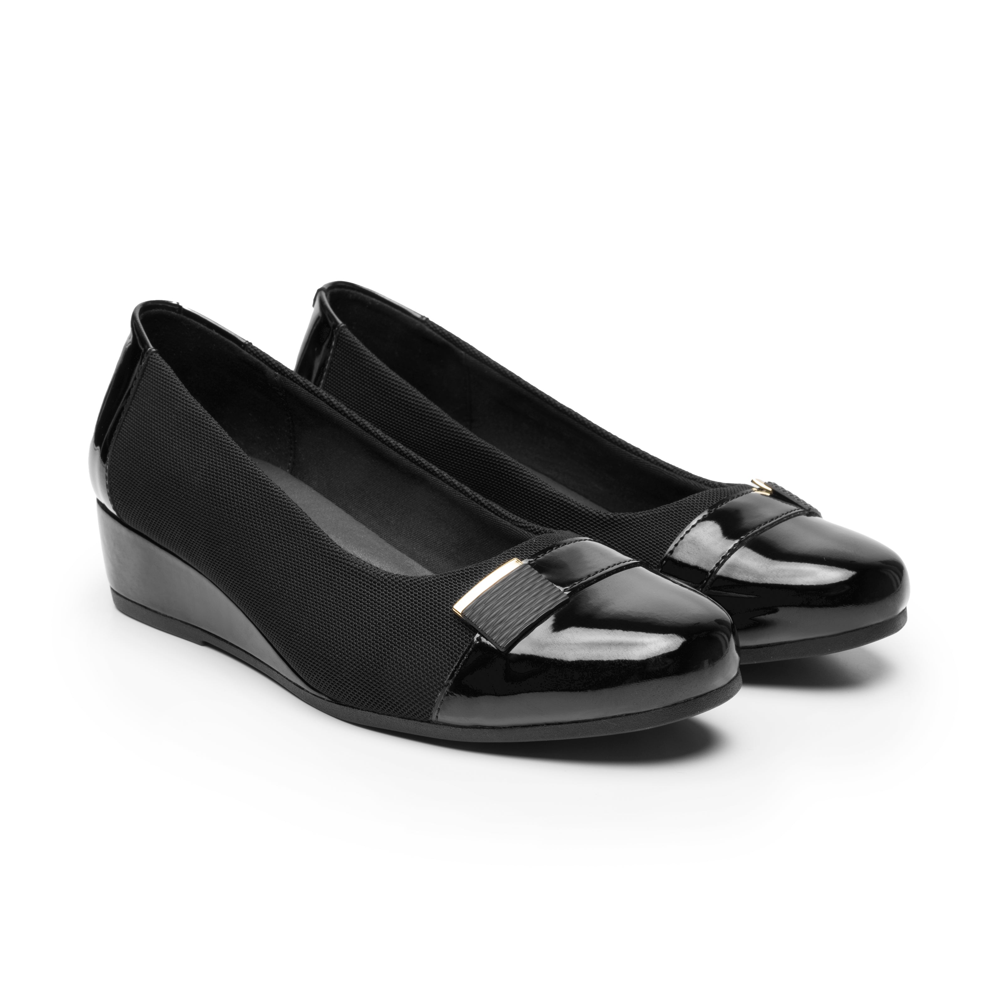 Zapato Balerina Cuña Para Dama Flexi 127004 Negro