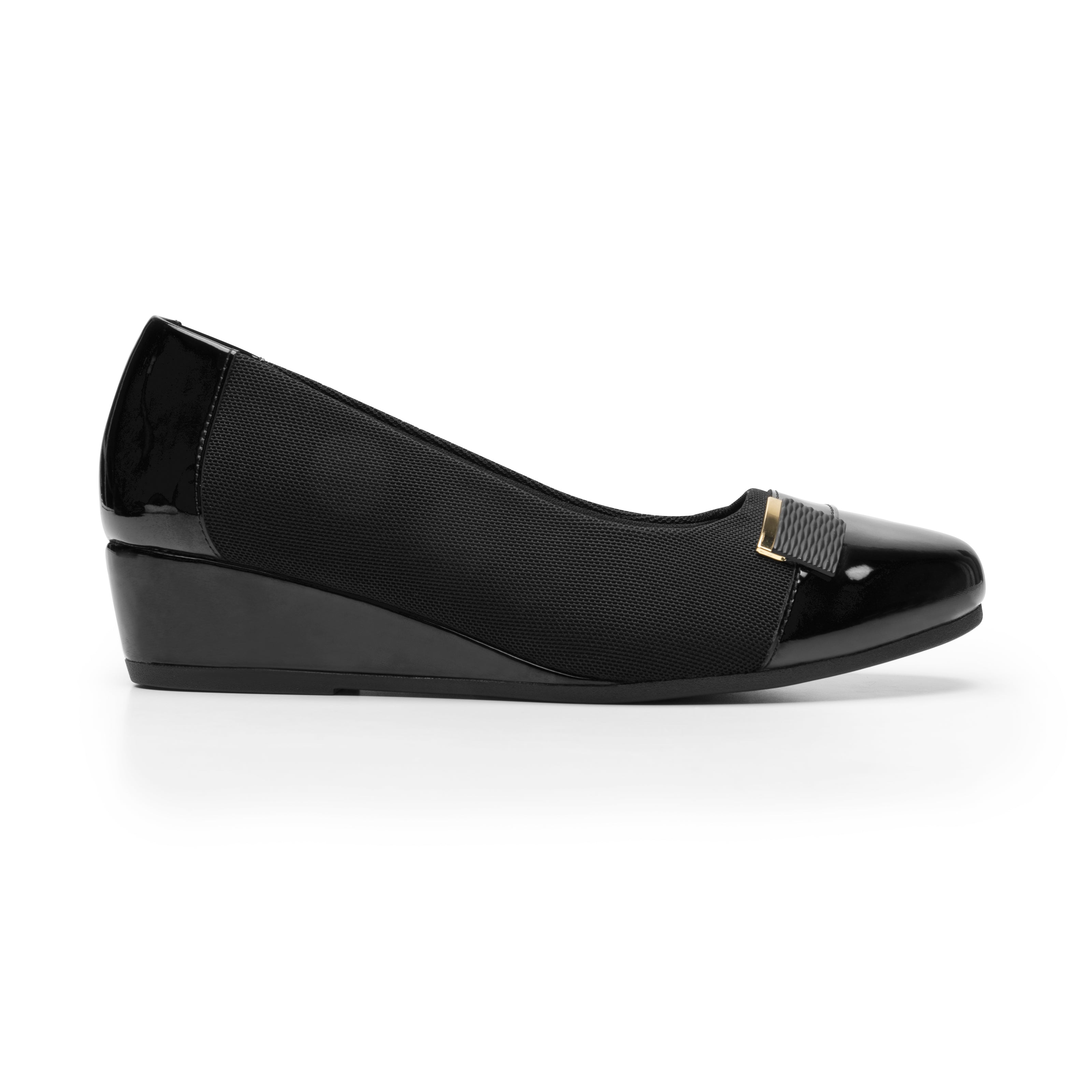 Zapato Balerina Cuña Para Dama Flexi 127004 Negro