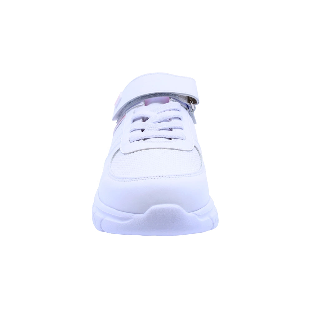 Tenis Coqueta para niña en piel blanco Balu con tira de contacto.