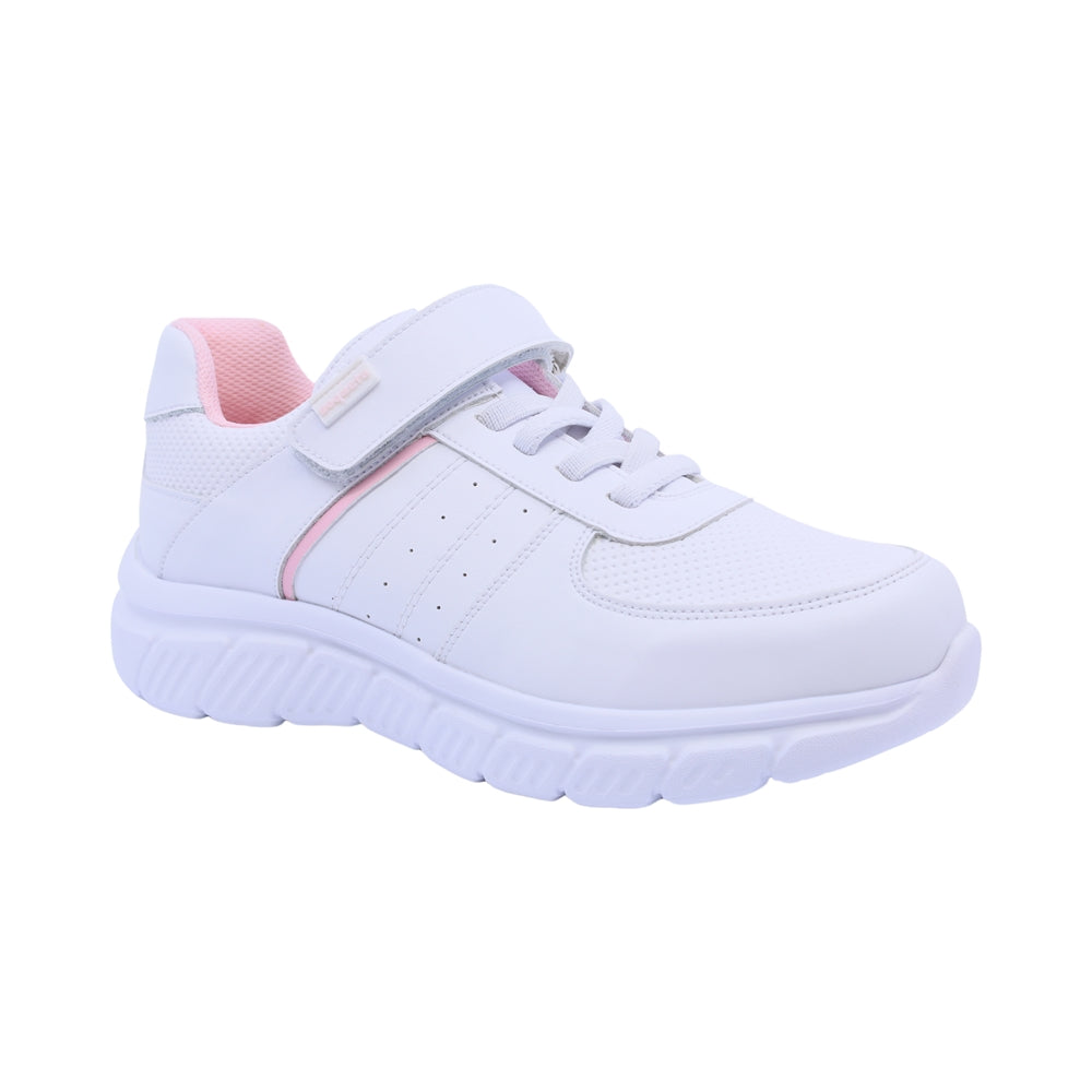 Tenis Coqueta para niña en piel blanco Balu con tira de contacto.