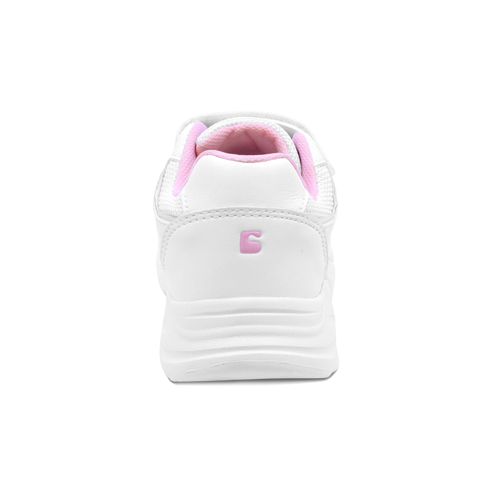 Tenis escolar Coqueta para niña sintético blanco alien con doble tira de contacto