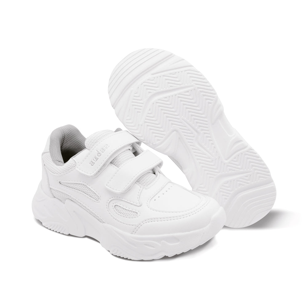 Tenis escolar Audaz para niño sintético blanco Alien con doble tira de contacto