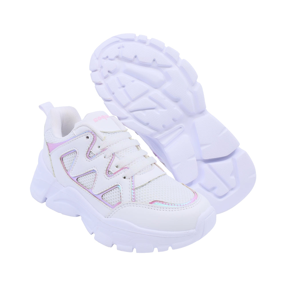 Tenis Coqueta para niña en sintético blanco Twenty-four con suela antiderrapante