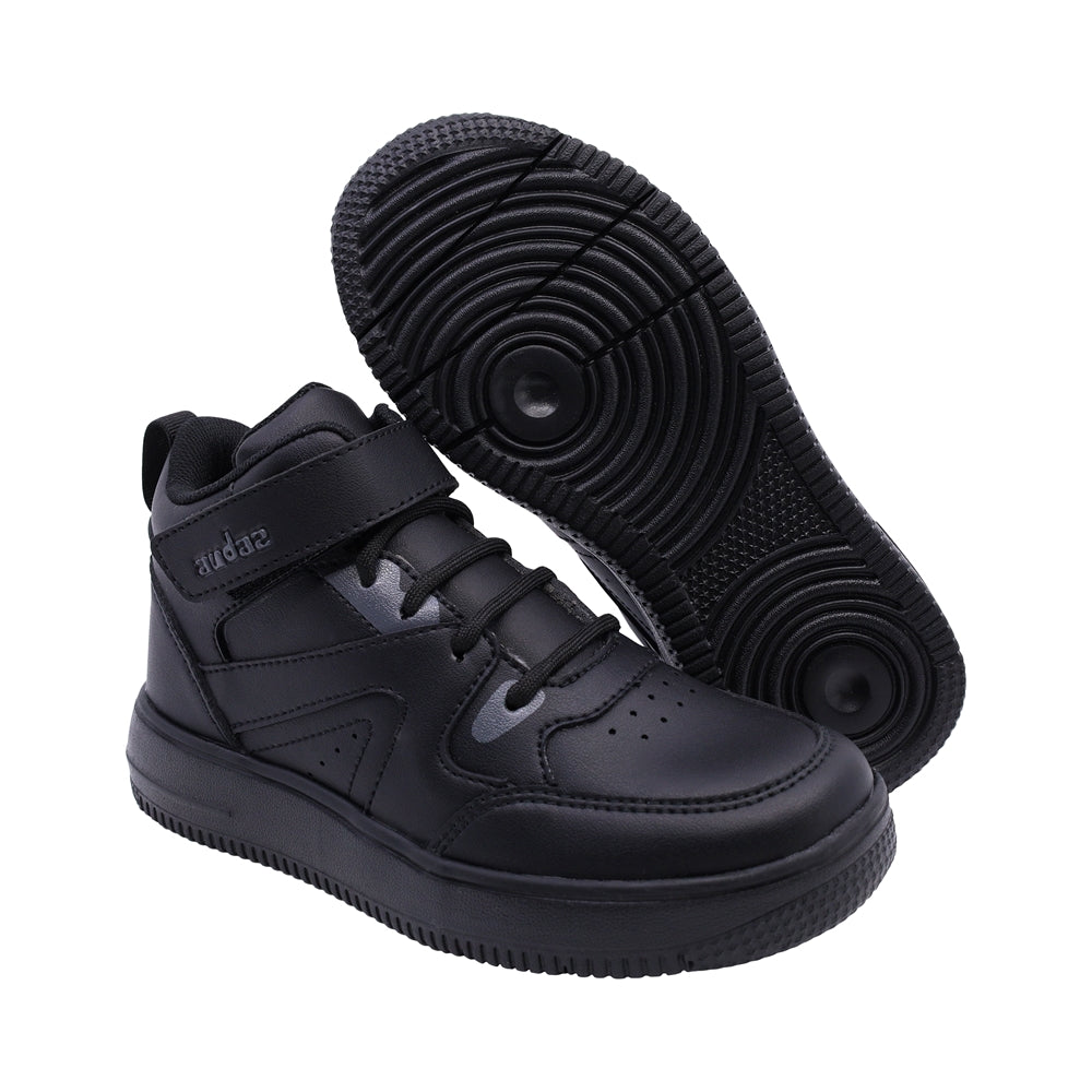 Tenis Audaz para niño en sintético negro Twenty-five con tira de contacto.