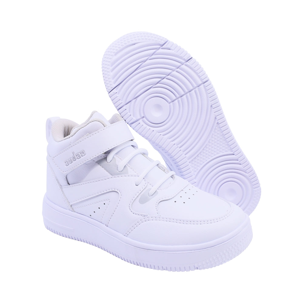 Tenis Audaz para niño en sintético blanco Twenty-five con tira de contacto.