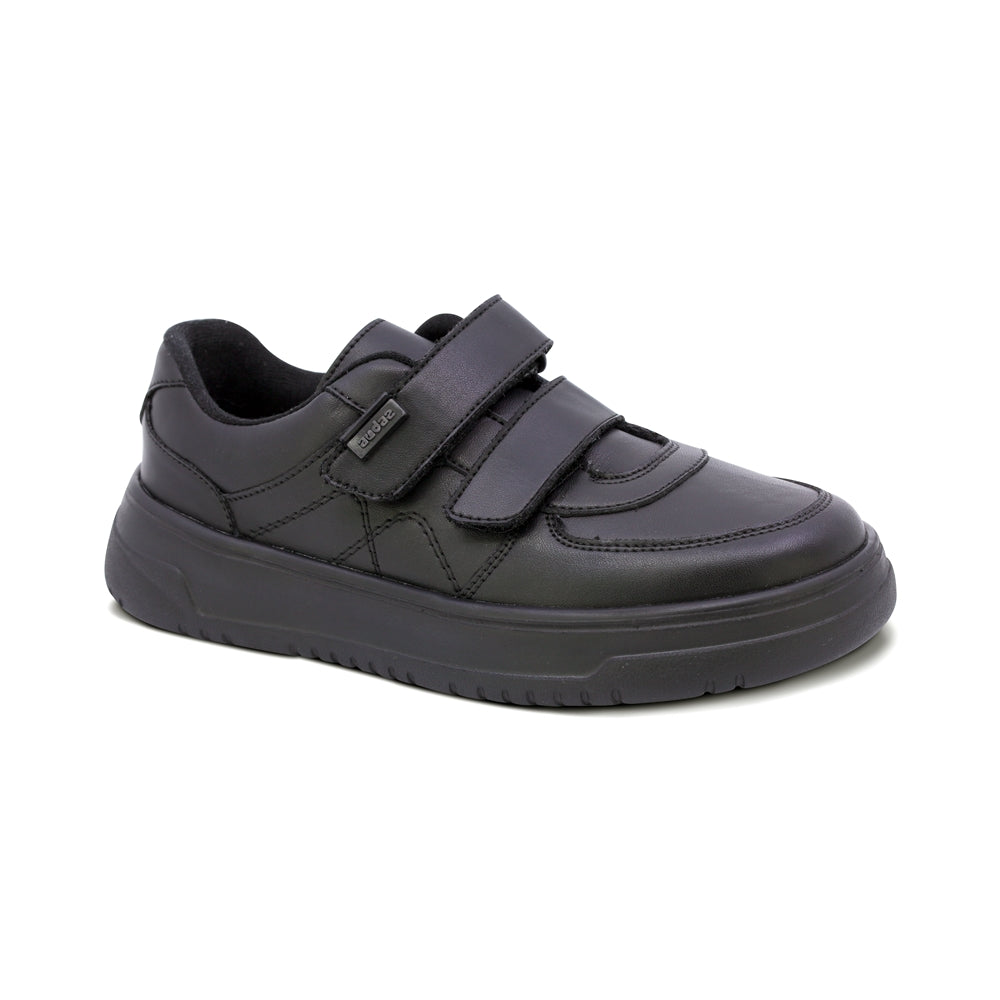 Tenis escolar Audaz para niño en piel negro Raptor con doble tira de contacto