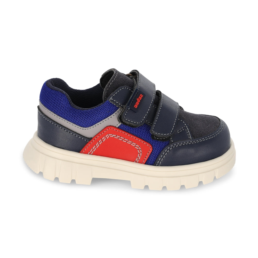 Zapato Audaz para niño en sintético azul marino Thunder con doble de tira de contacto