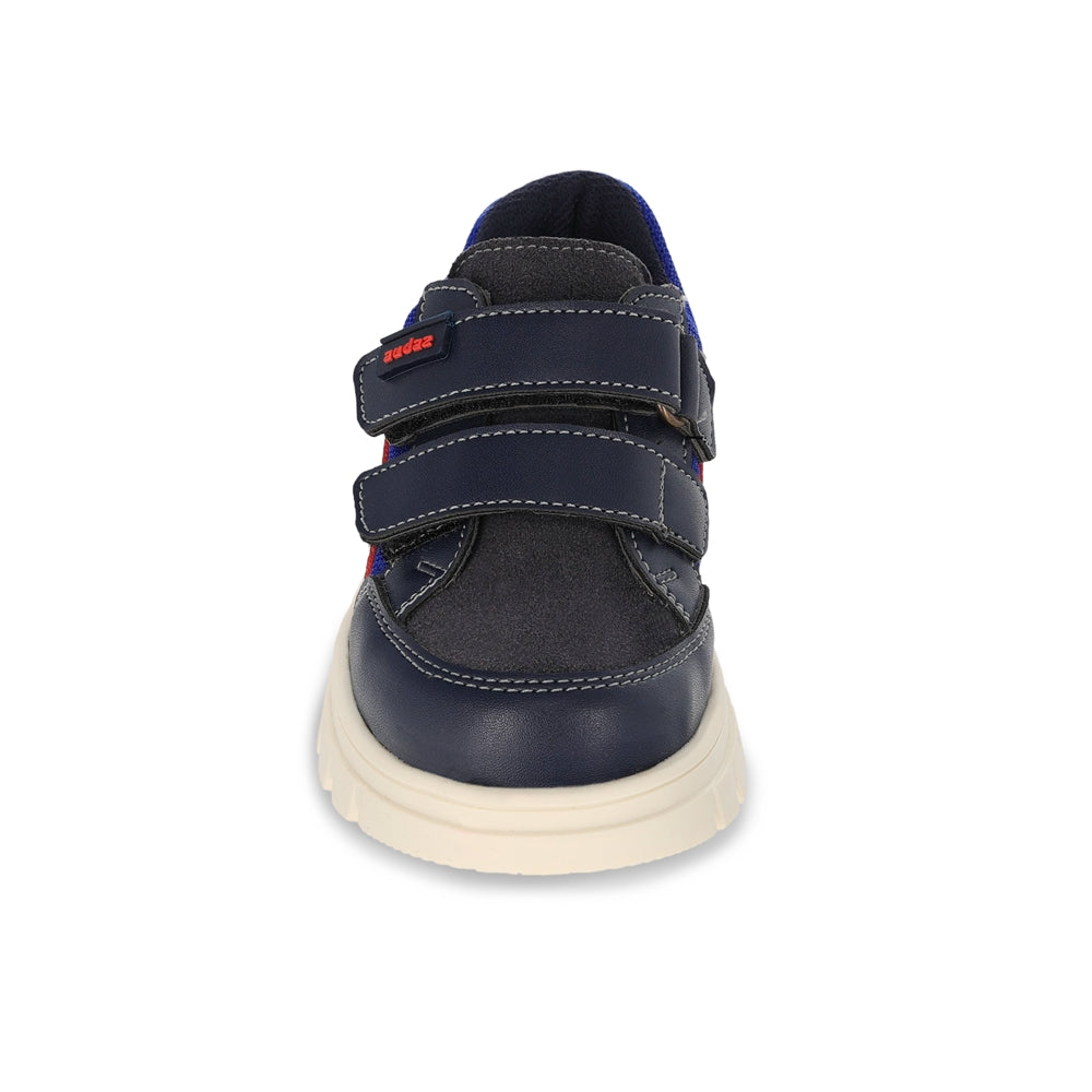 Zapato Audaz para niño en sintético azul marino Thunder con doble de tira de contacto