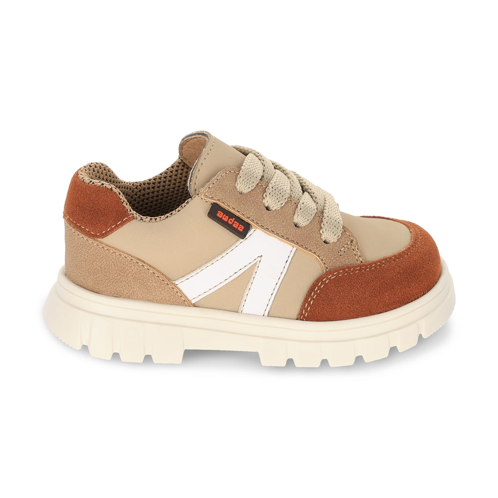 Zapato Audaz para niño en sintético beige Thunder con agujeta elástica