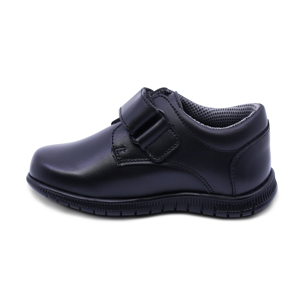 Zapato escolar Audaz para niño de piel negro click con tira de contacto