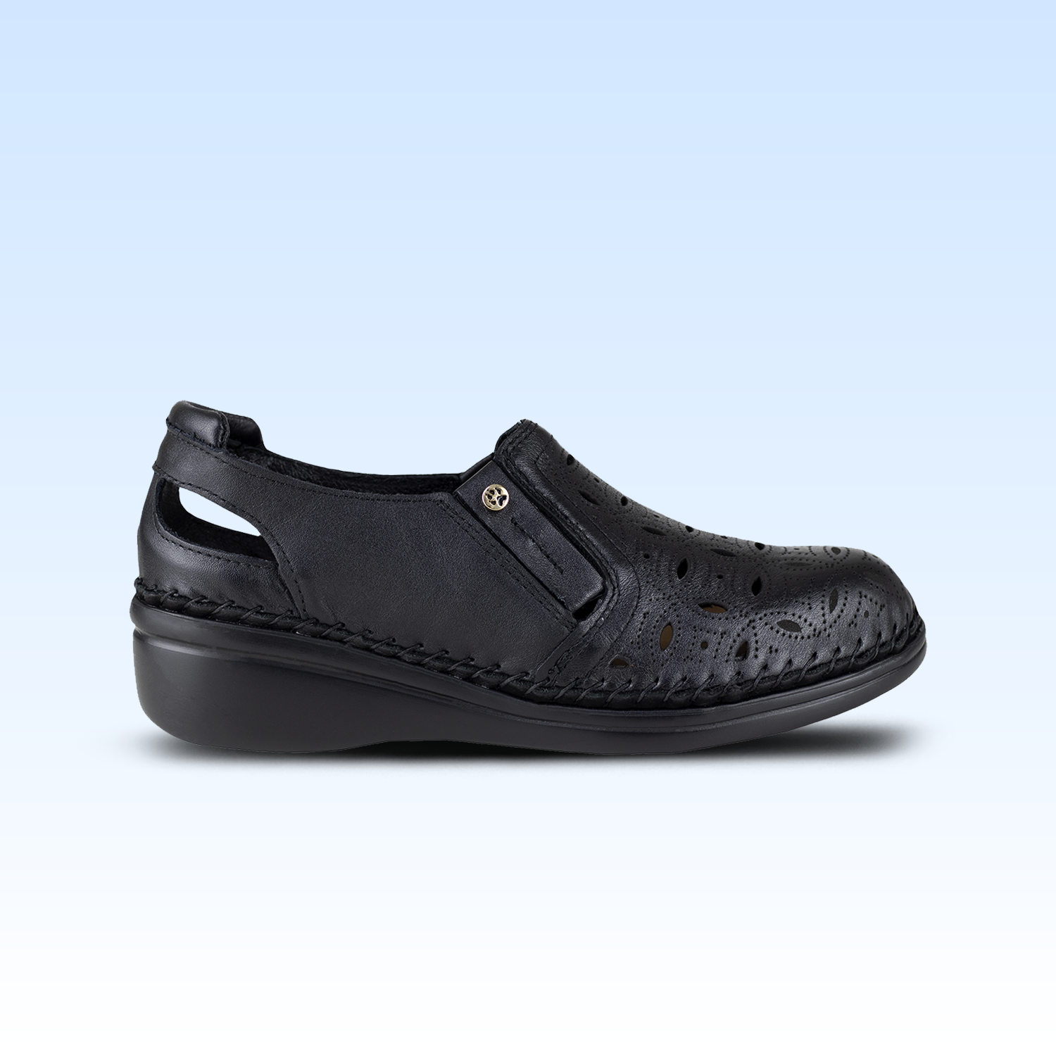 Zapato de Tacón Dama Lobo Solo Jessi 4724 Algodón Negro