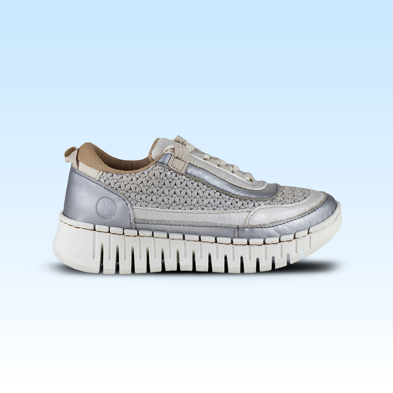 Tenis Casual Dama Lobo Solo Milo 4946 Algodón plata