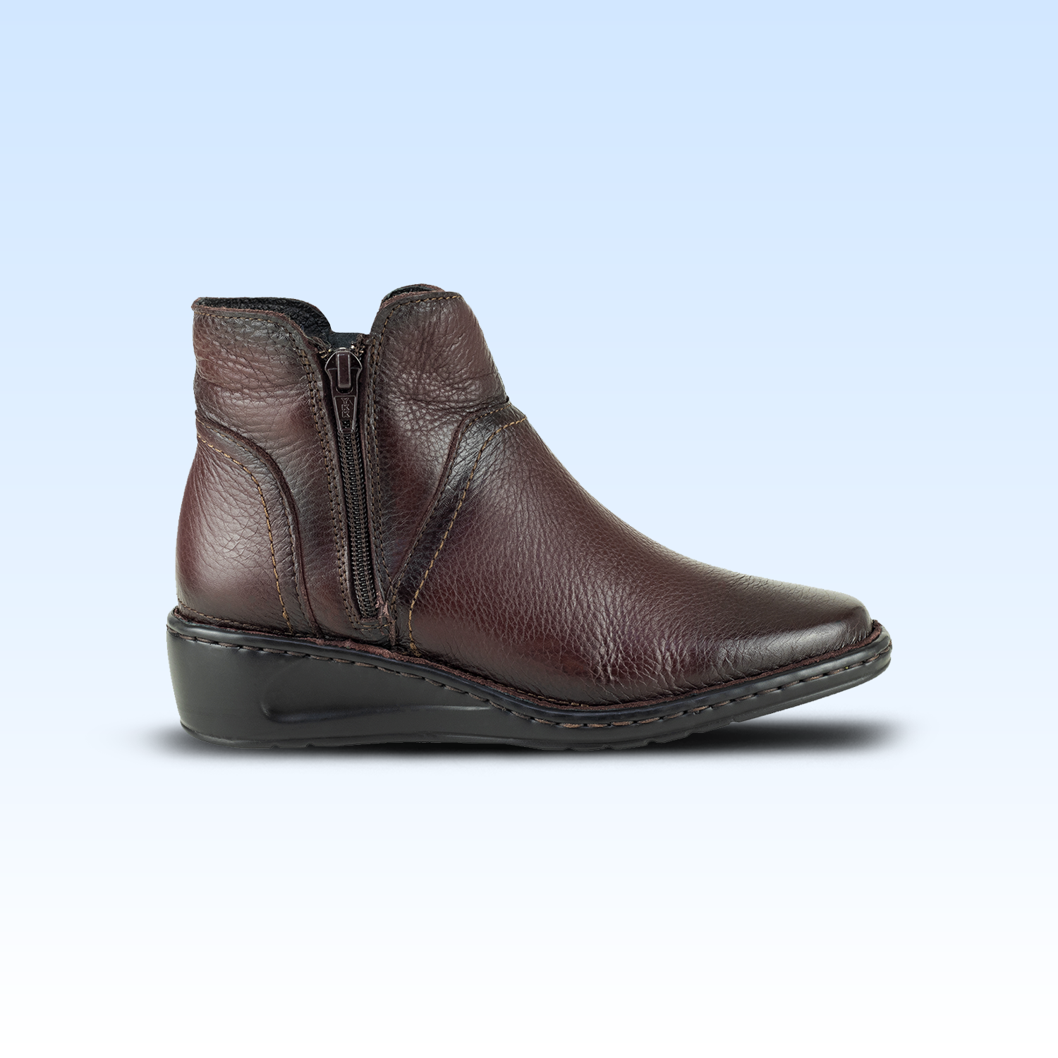 Botin Clásico Confort Para Dama Lobo Solo 4845 Vino
