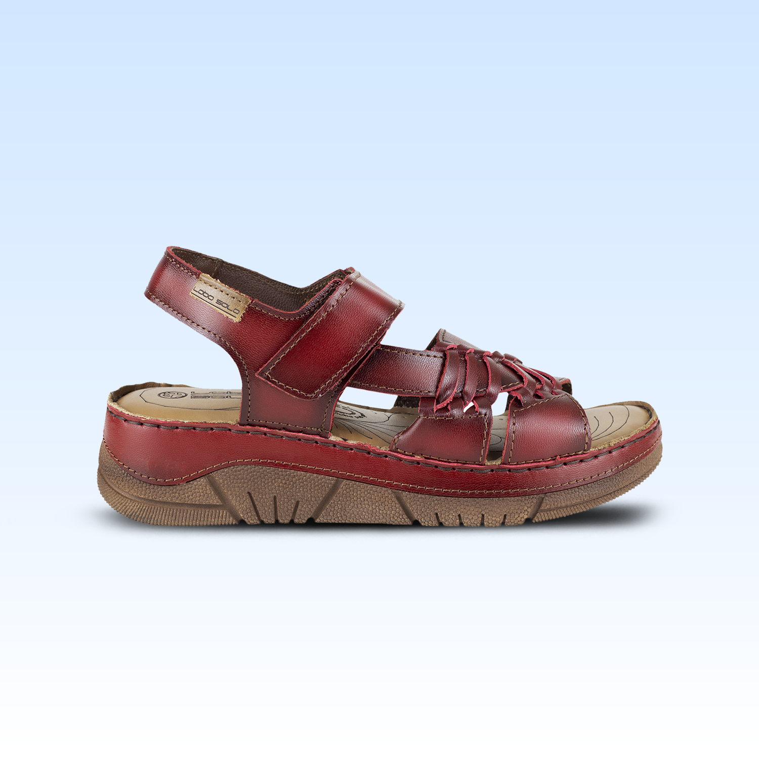 Sandalia Con Plataforma Para Dama Lobo Solo 1710 Rojo