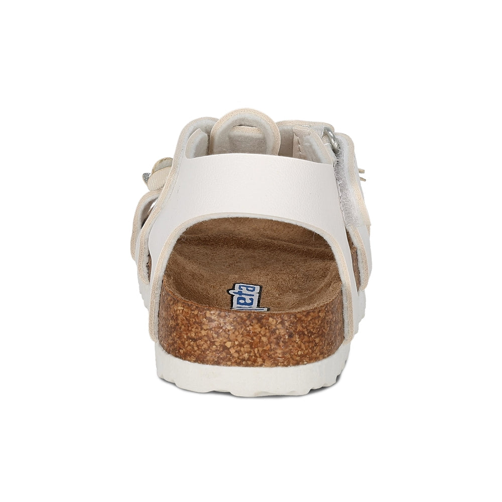 Sandalia Coqueta para niña en sintético blanco Moana con tira de contacto.