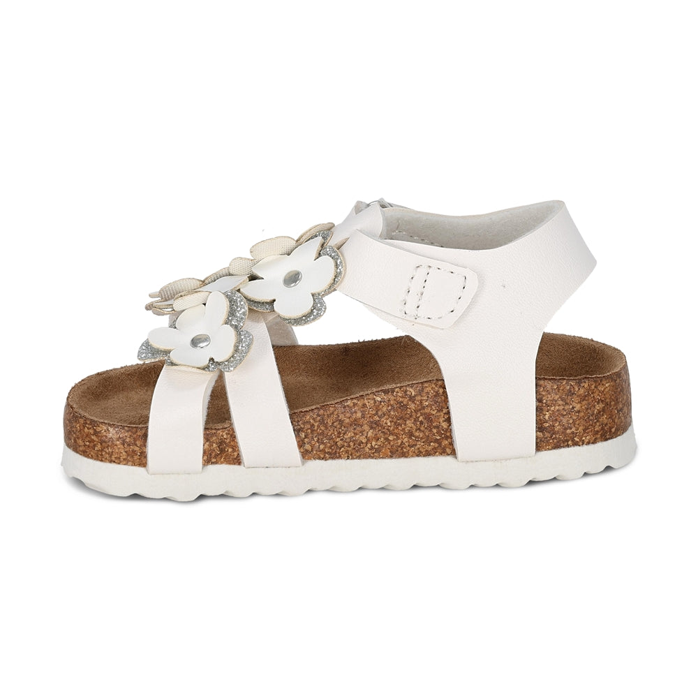 Sandalia Coqueta para niña en sintético blanco Moana con tira de contacto.