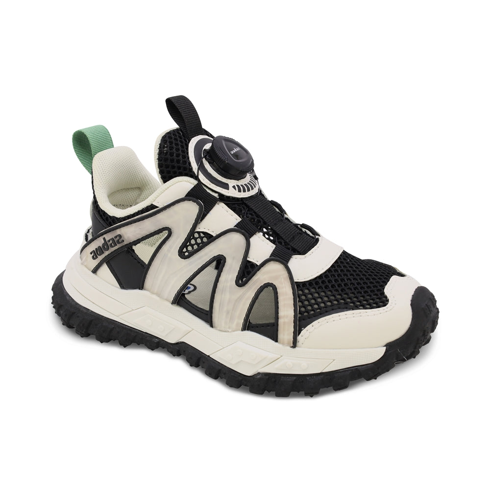 Tenis Audaz para niño en textil negro Krusty con Twist and Pop.