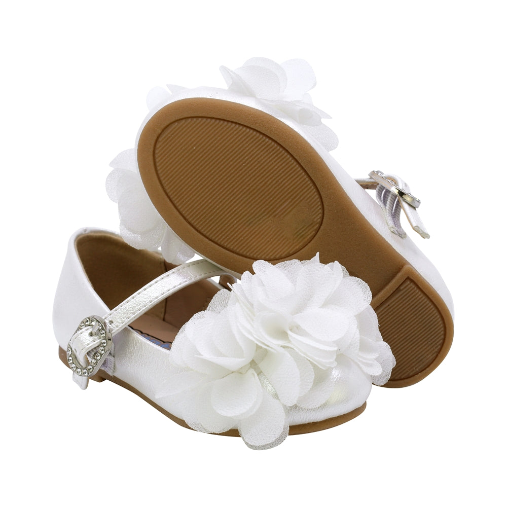 BALERINA COQUETA PARA NIÑA DE SINTÉTICO COLOR BLANCO DOLLY CON HEBILLA