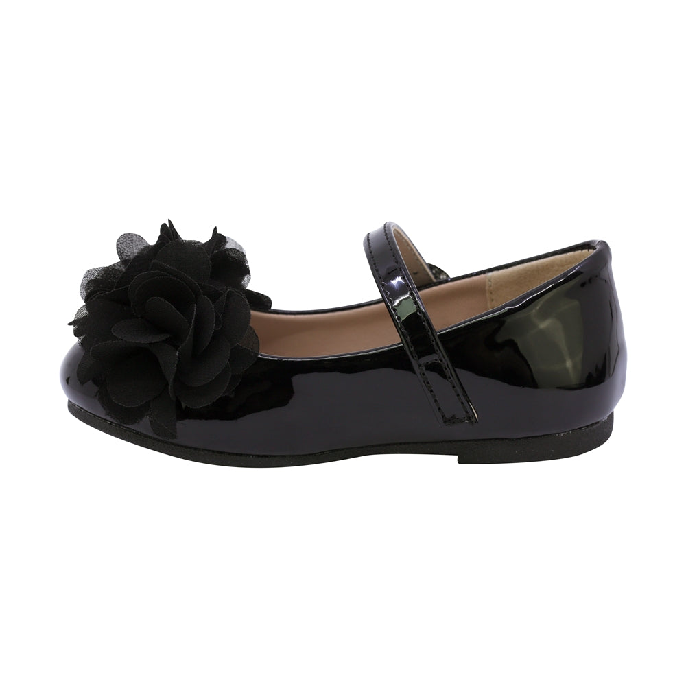 BALERINA COQUETA PARA NIÑA DE SINTÉTICO COLOR NEGRO DOLLY CON HEBILLA