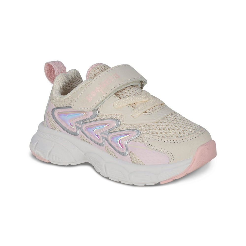 Tenis Coqueta para niña en textil beige Simba con agujeta.