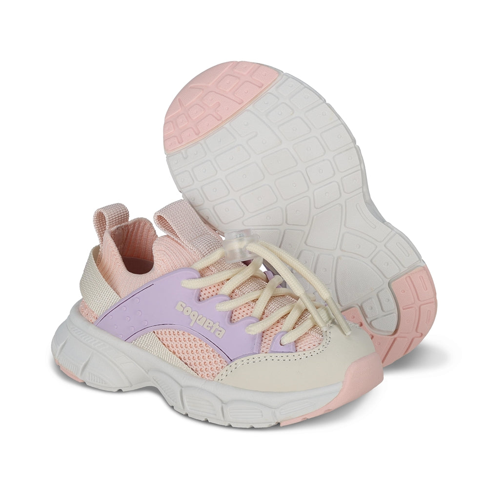 Tenis Coqueta para niña en textil morado Simba con agujeta.