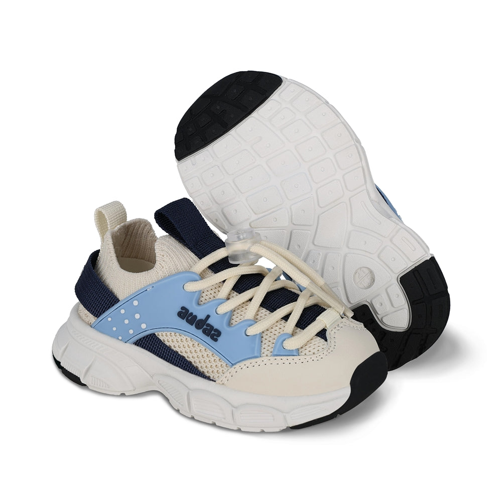 Tenis Audaz para niño en textil azul Simba con agujetas.