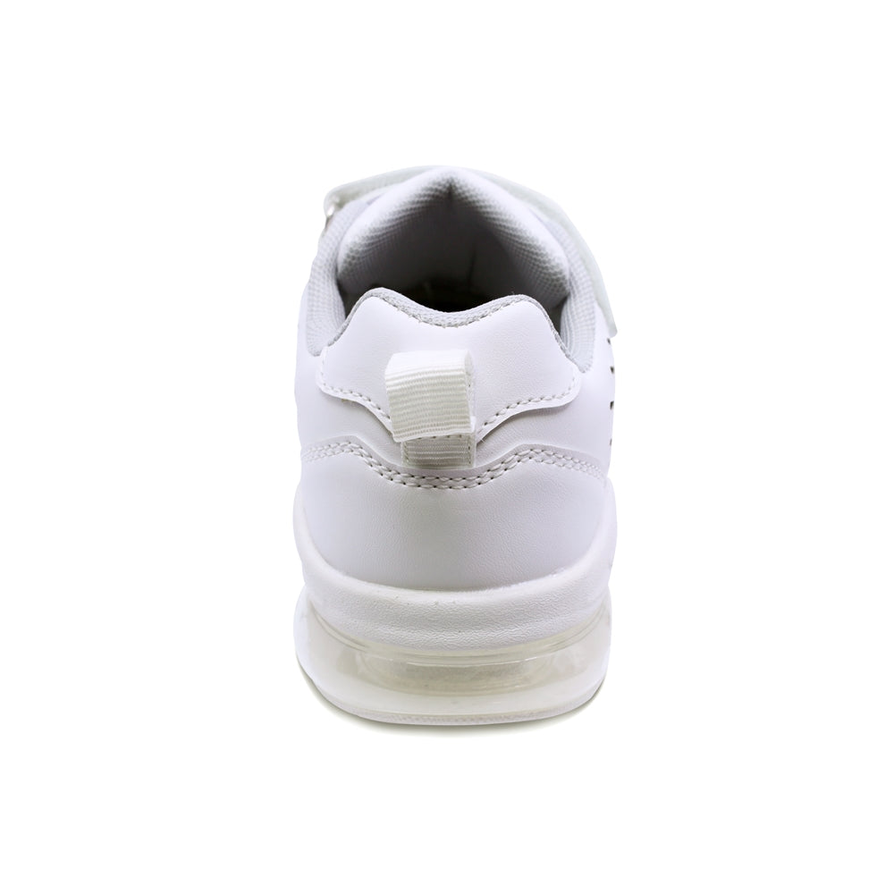 Tenis escolar Audaz para niño sintético blanco Maserati con doble tira de contacto