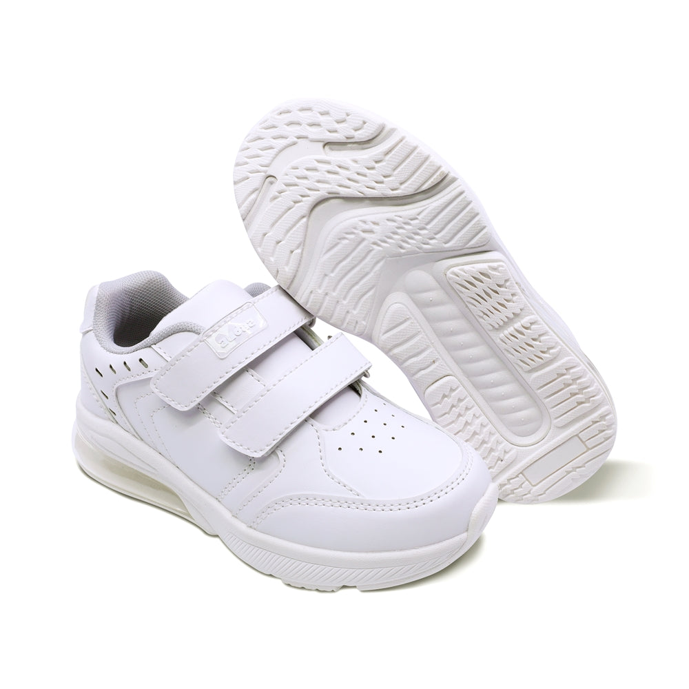 Tenis escolar Audaz para niño sintético blanco Maserati con doble tira de contacto