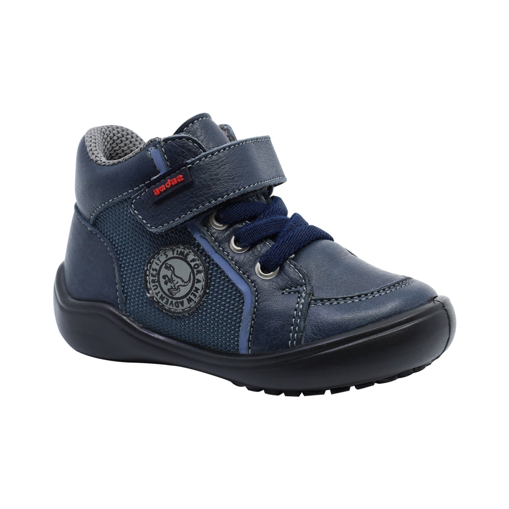 Bota Audaz para niño de piel azul Castor con tira de contacto