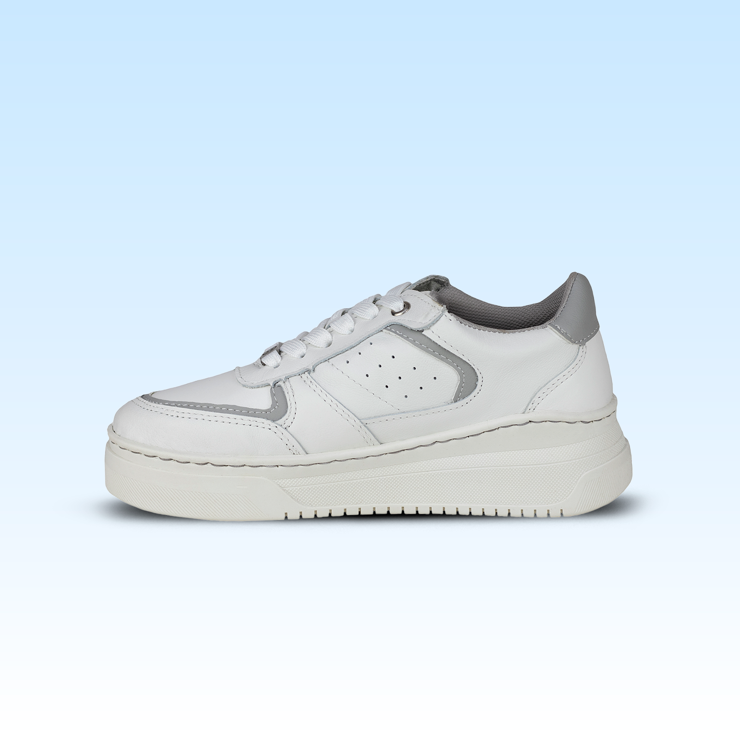 Tenis Tejido Suela Gruesa Casual Para Dama Lobo Solo 5766DA Blanco