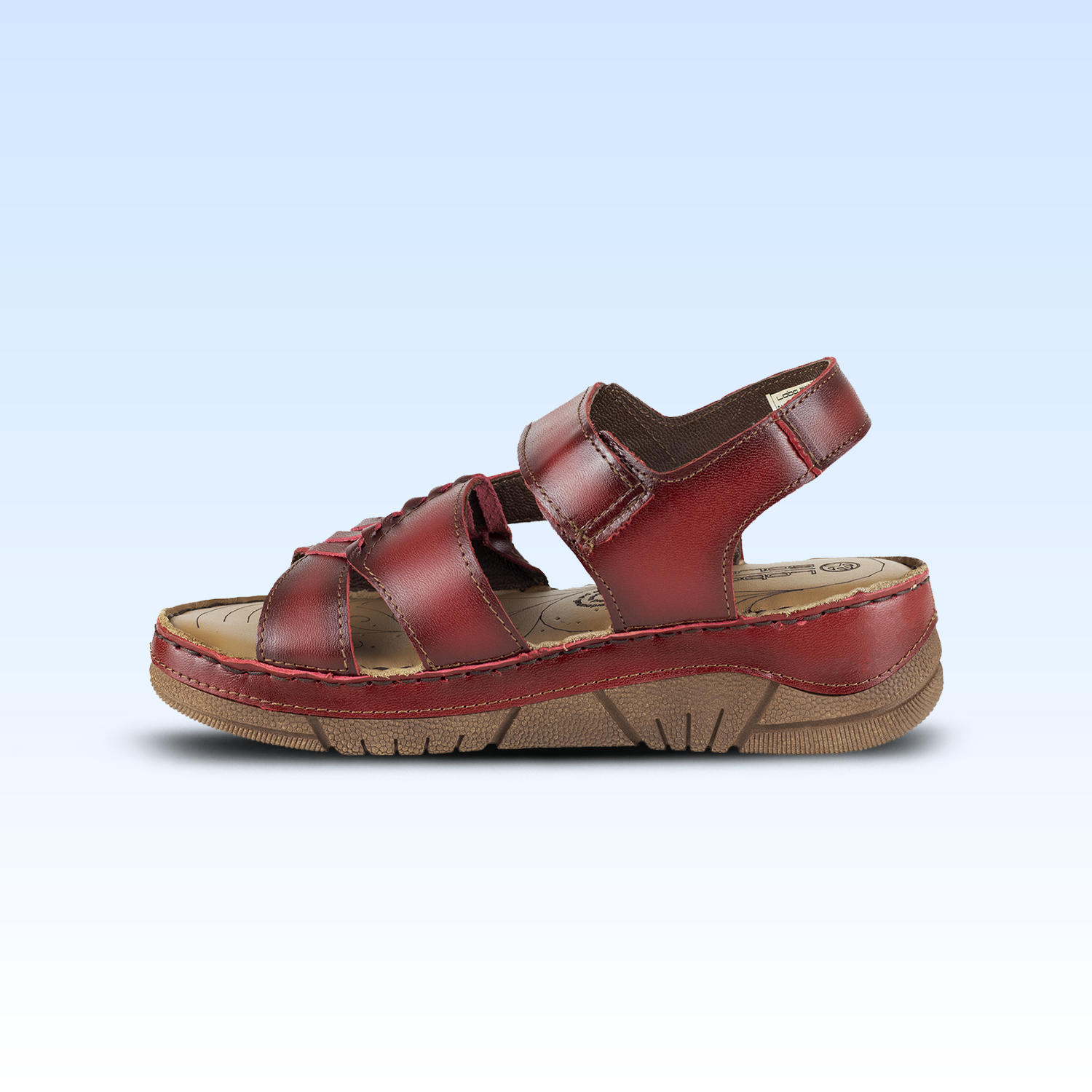 Sandalia Con Plataforma Para Dama Lobo Solo 1710 Rojo