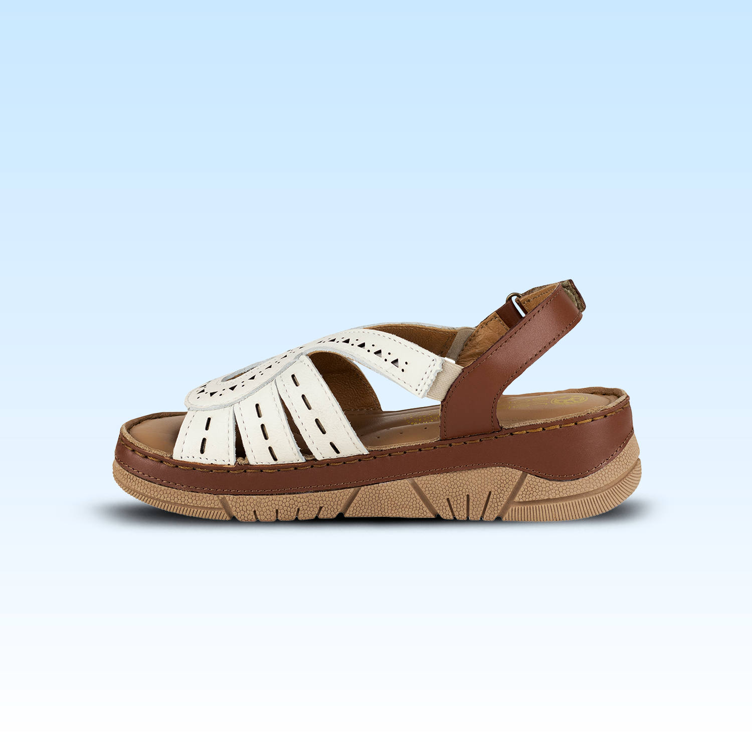 Sandalia Con Tacón Para Dama Lobo Solo 1655 Marfil