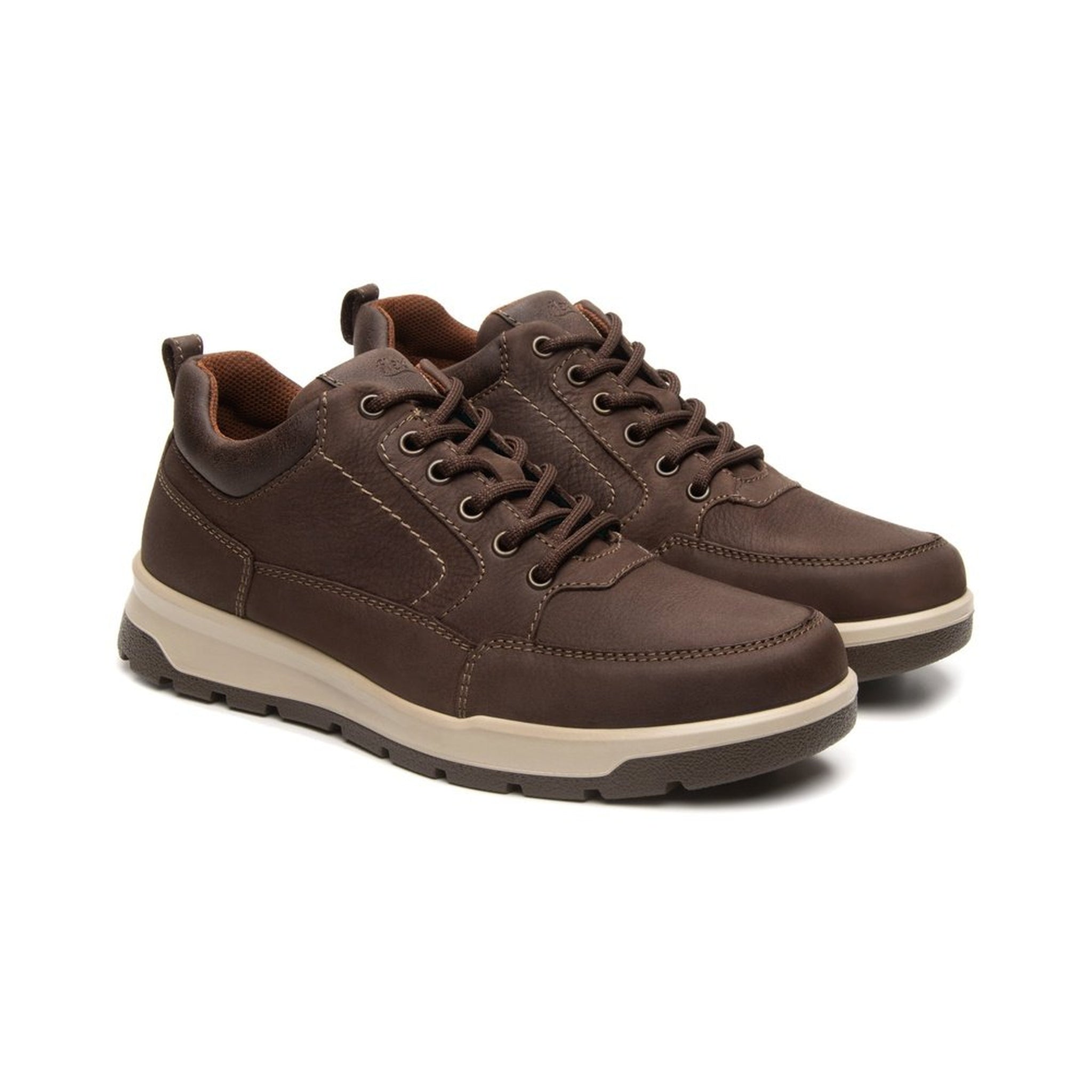 Tenis Sneakers Para Hombre Casuales Flexi 414907 Piel Café