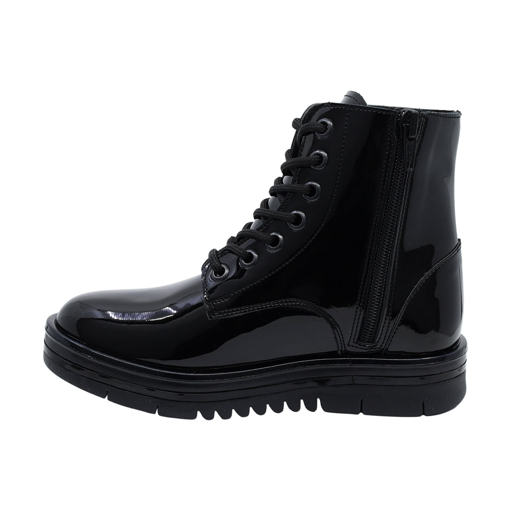 Botín Coqueta para niña de Charol Negro Nora con estrella en el lateral