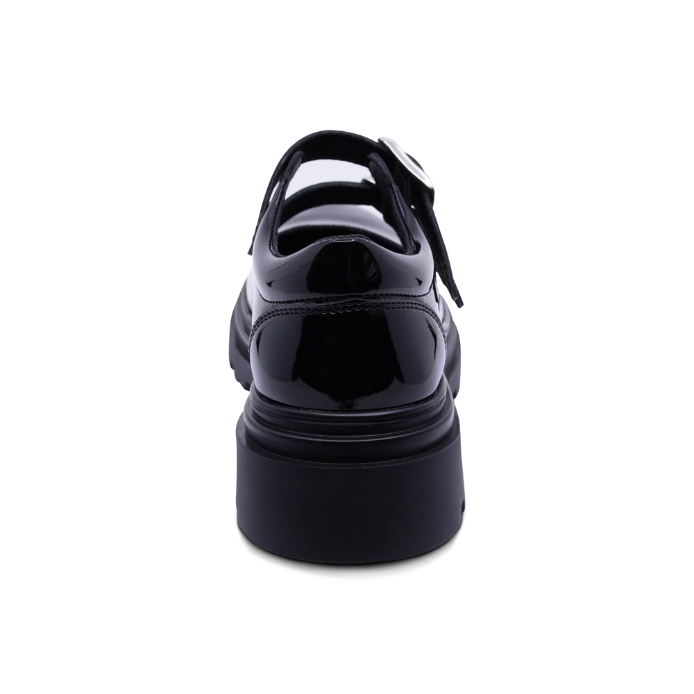 Zapato escolar Coqueta para niña de charol negro Jazz con doble hebilla