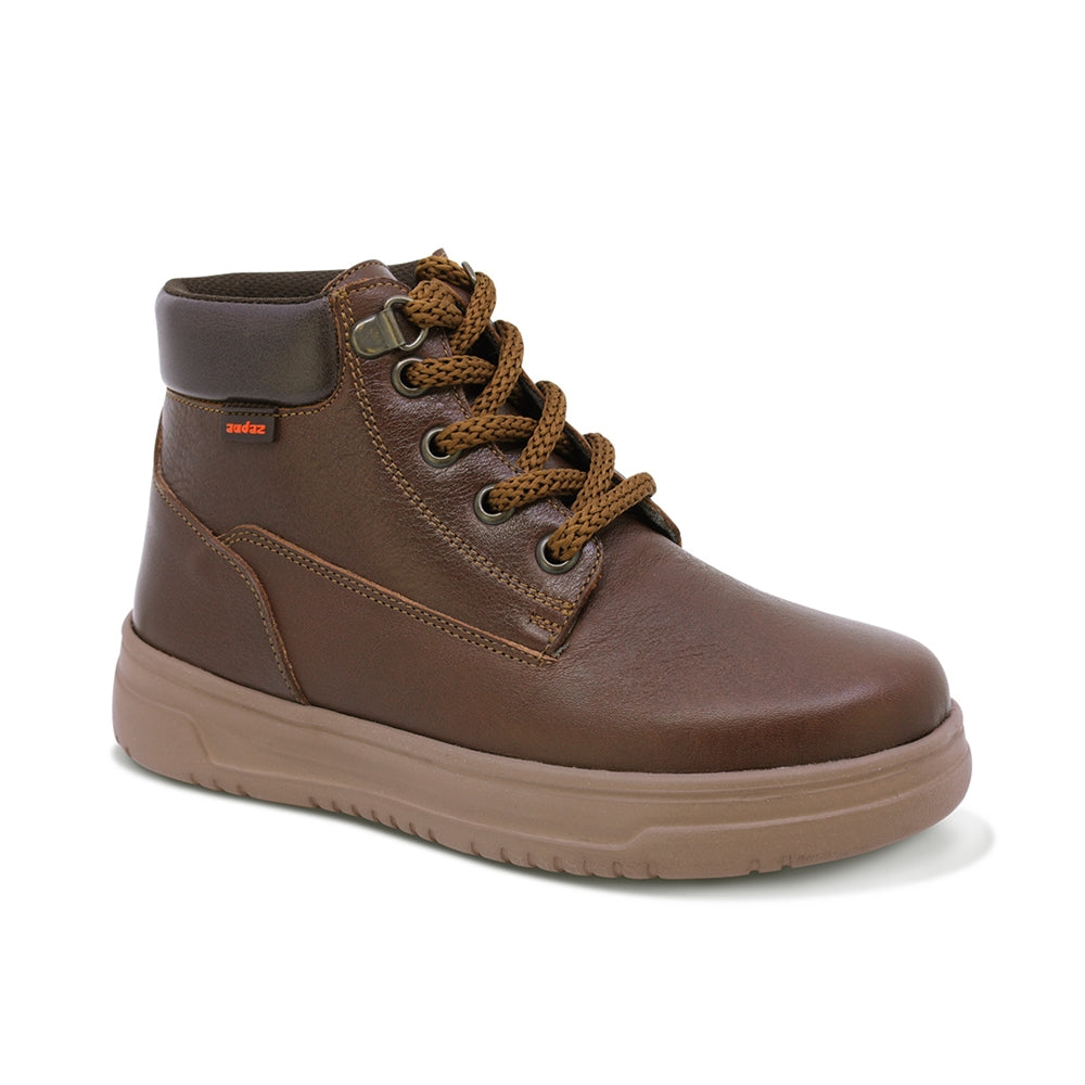 BOTA AUDAZ PARA NIÑO DE PIEL COLOR CAFÉ RAPTOR CON AGUJETA
